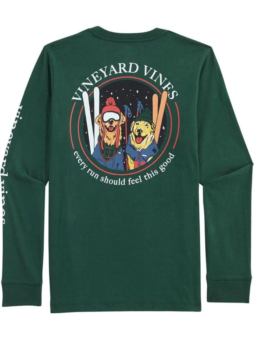 Vineyard Vines Ski Dogs Longsleeve Pocket Tee (L)